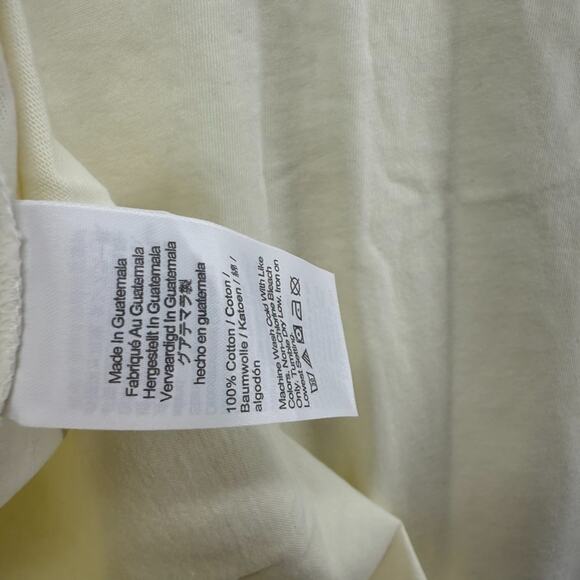 J Crew Shirt Men's large Ivory Garment Dyed Relaxed Fit Solid Preppy Boxy NEW - Picture 6 of 7